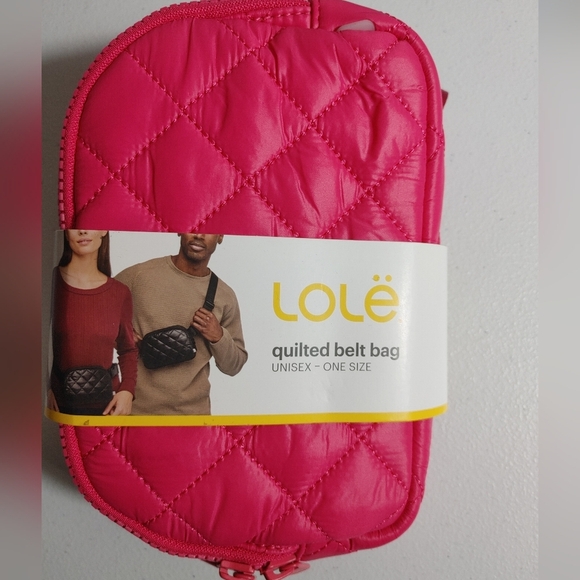 NWT lole (Lolë) Unisex Quilted Belt Bag Pink OS - Picture 4 of 5
